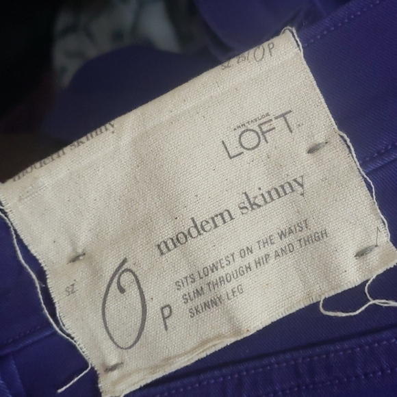 ANN TAYLOR Purple Modern Skinny Jeans sz 25/0P NEW - Picture 6 of 10